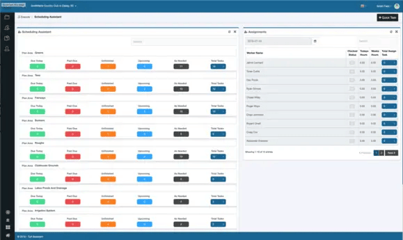 Turf Assistant dashboard interface